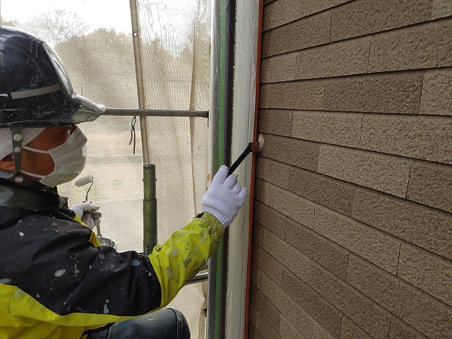 タイル外壁クリア塗装